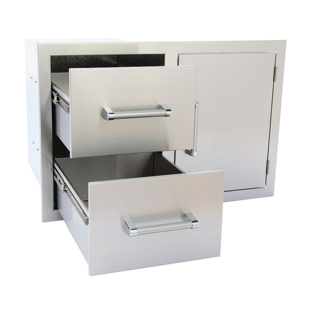 Kokomo Outdoor Kitchen Stainless Steel Two Drawer - One Door Combo