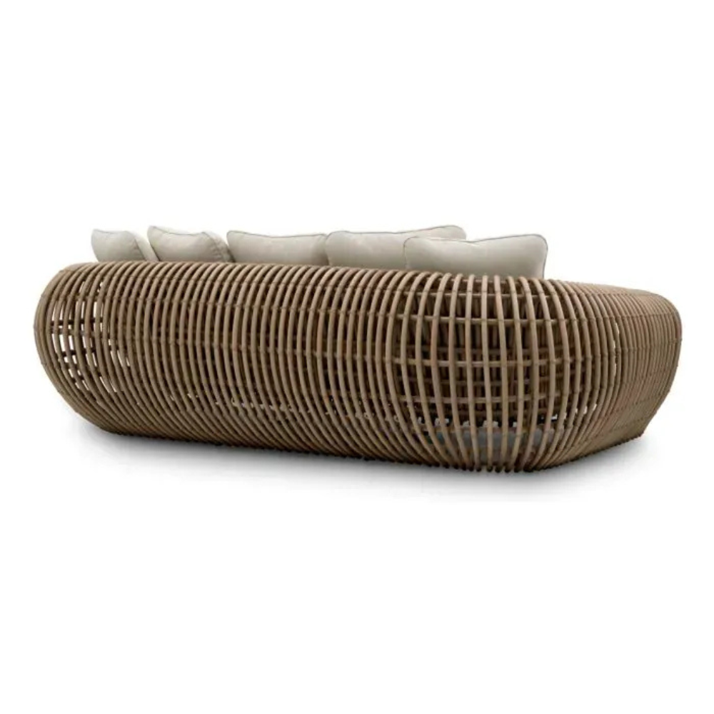 Eichholtz Outdoor Sofa Siderno Faux rattan | viola sand