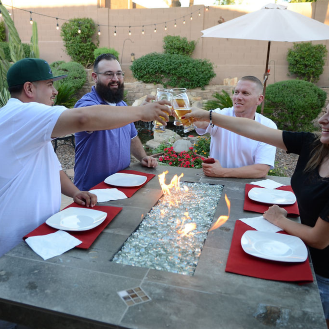 Kokomo Entertainer Bar Gas Fire Pit Table with fire glass