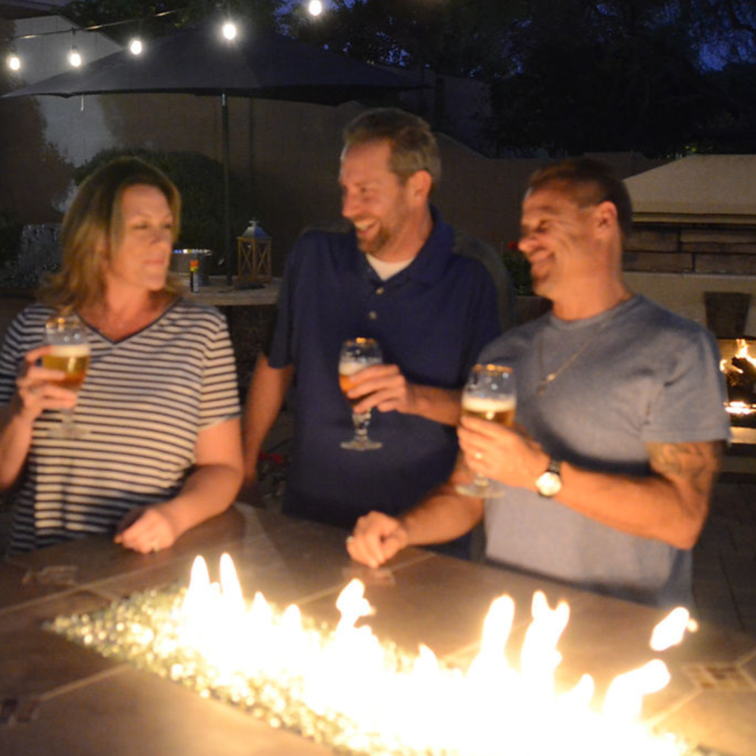 Kokomo Entertainer Bar Gas Fire Pit Table with fire glass