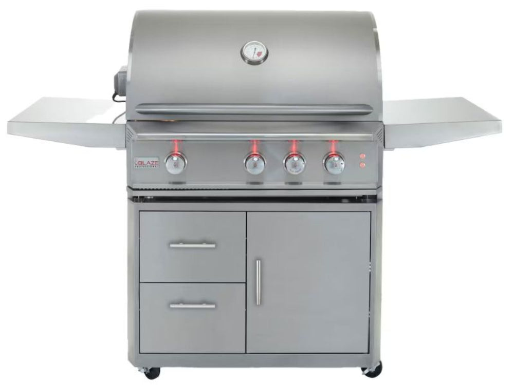 Blaze Professional LUX 34-Inch 3 Burner Built-In Gas Grill With Rear Infrared Burner Freestanding