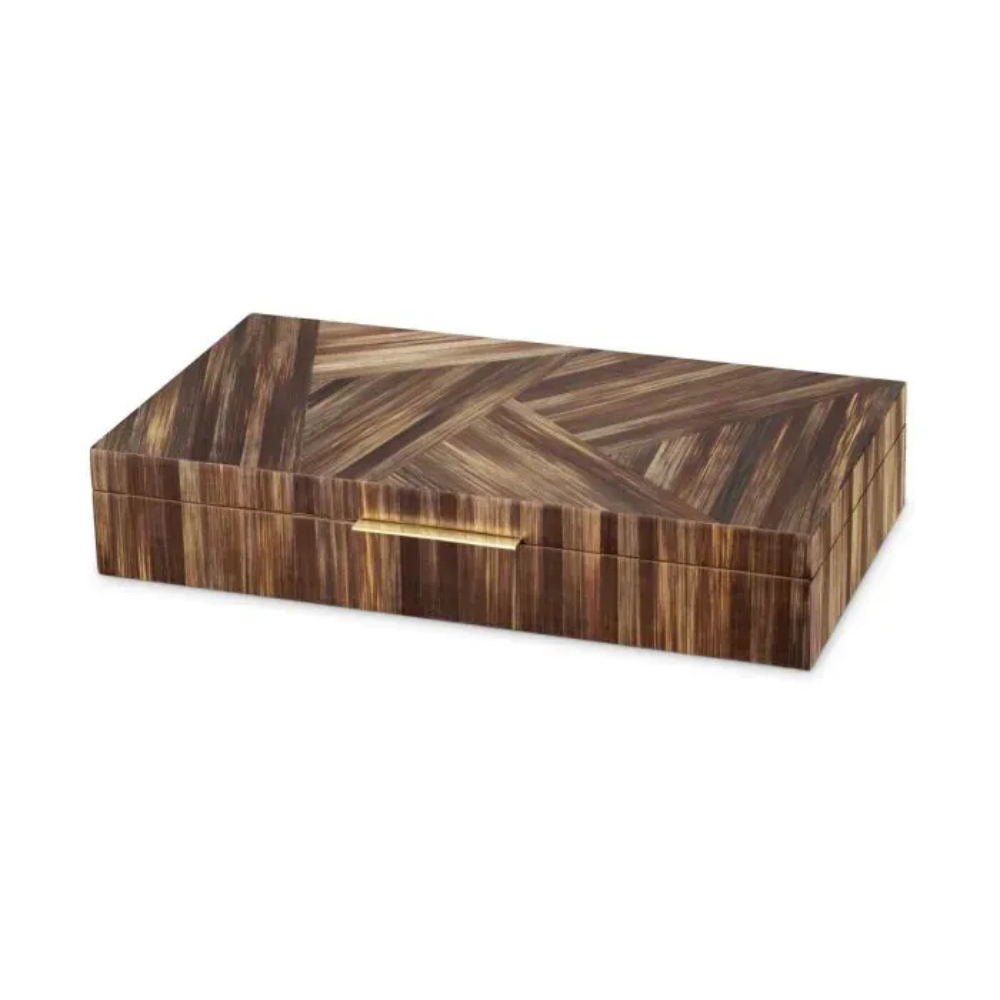 Eichholtz Box Harvard Straw marquetry brown