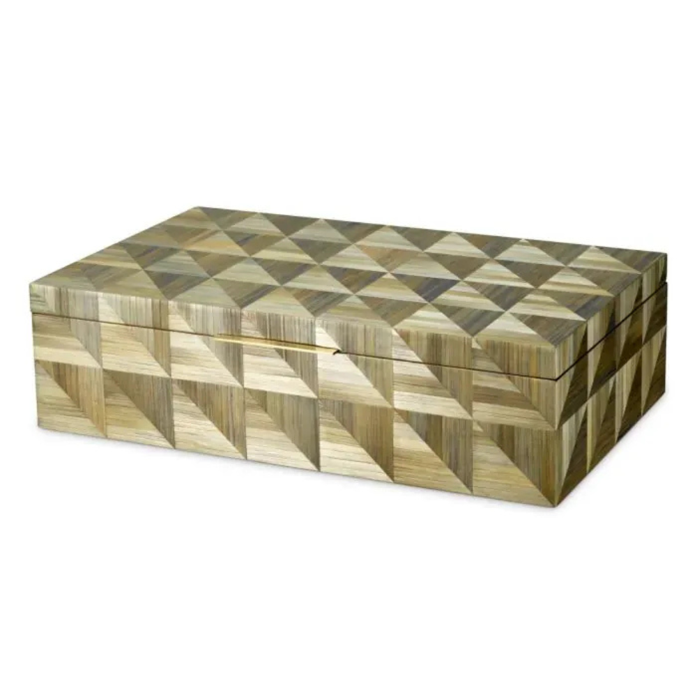 Eichholtz Box Hilgard Straw marquetry brown