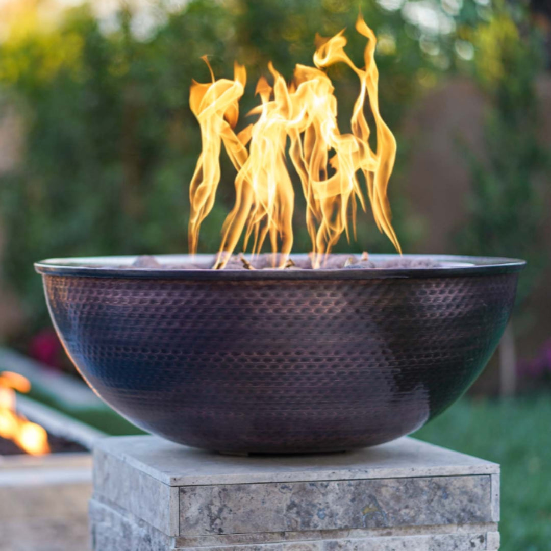 The Outdoor Plus Sedona Fire Bowl – Hammered Patina Copper