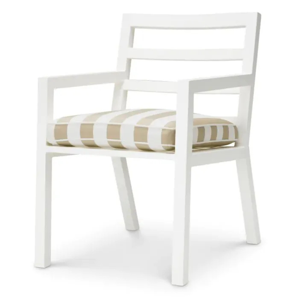 Eichholtz Outdoor Dining Chair Delta Matte white finish | florent beige