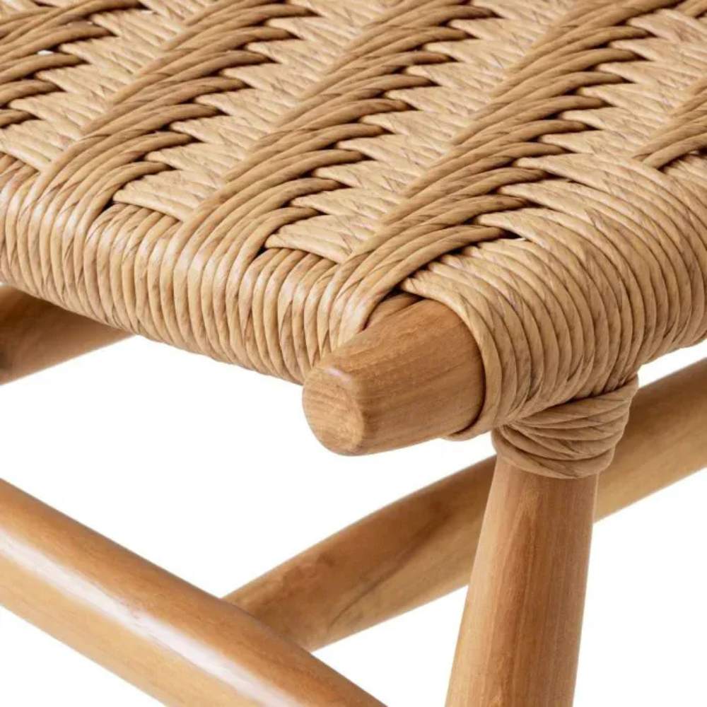 Eichholtz Outdoor Dining Chair Laroc set of 2 Natural teak | natural color weave