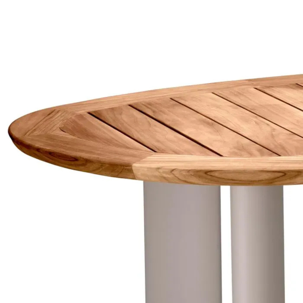 Eichholtz Outdoor Dining Table Free Form Natural teak top | sand finish legs