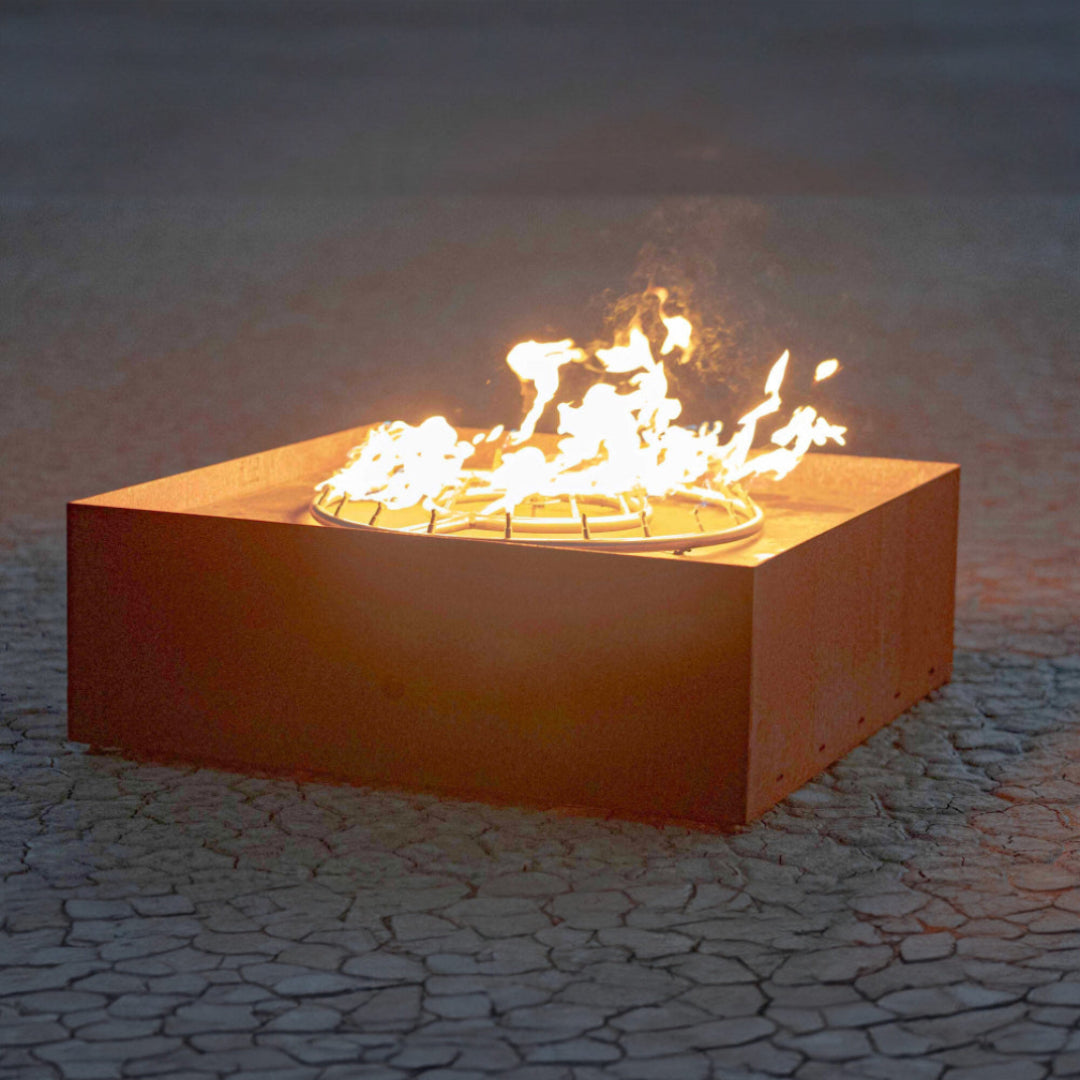The Outdoor Plus The Atomic Fire Sculpture Corten Steel