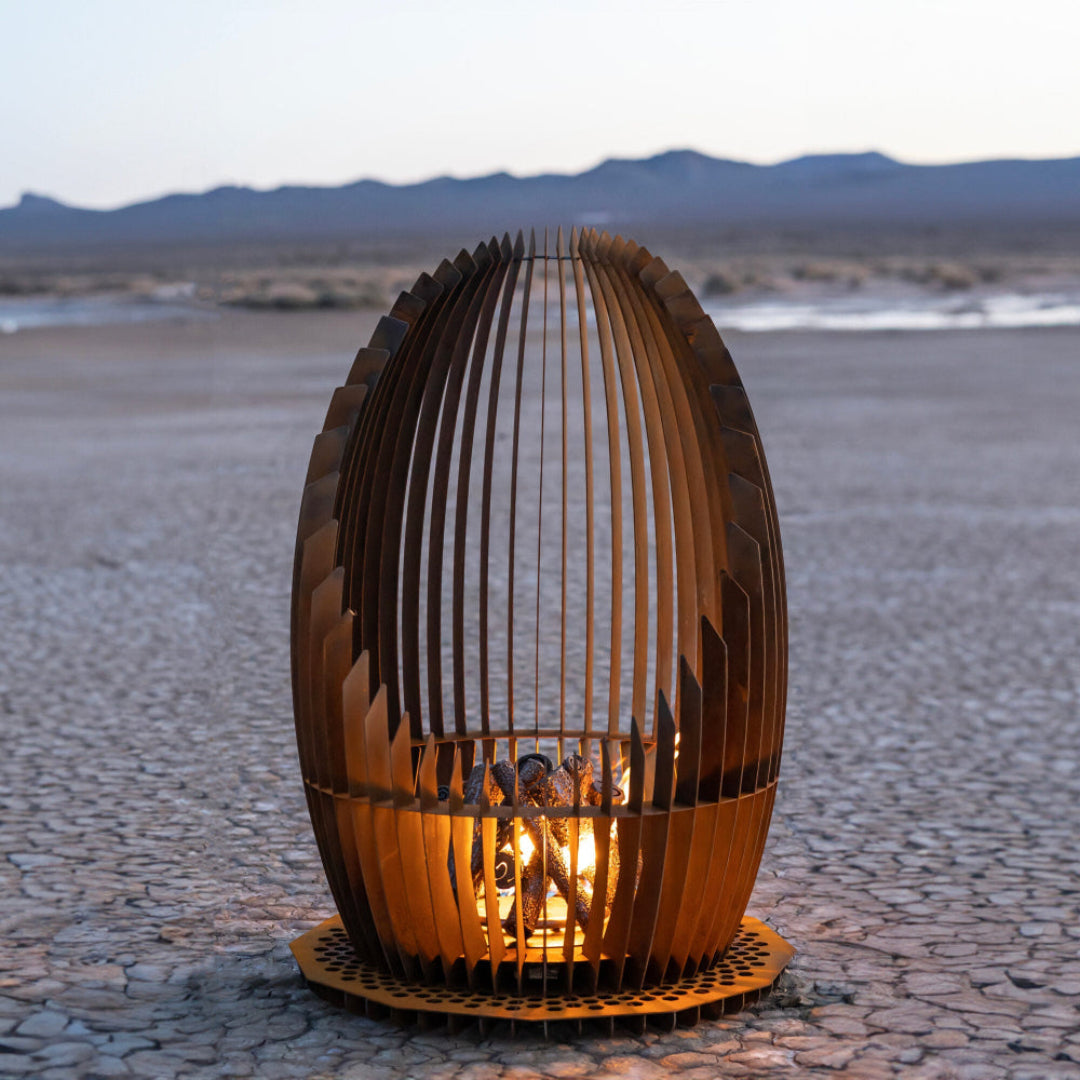 The Outdoor Plus The Nebula Fire Sculpture Corten Steel