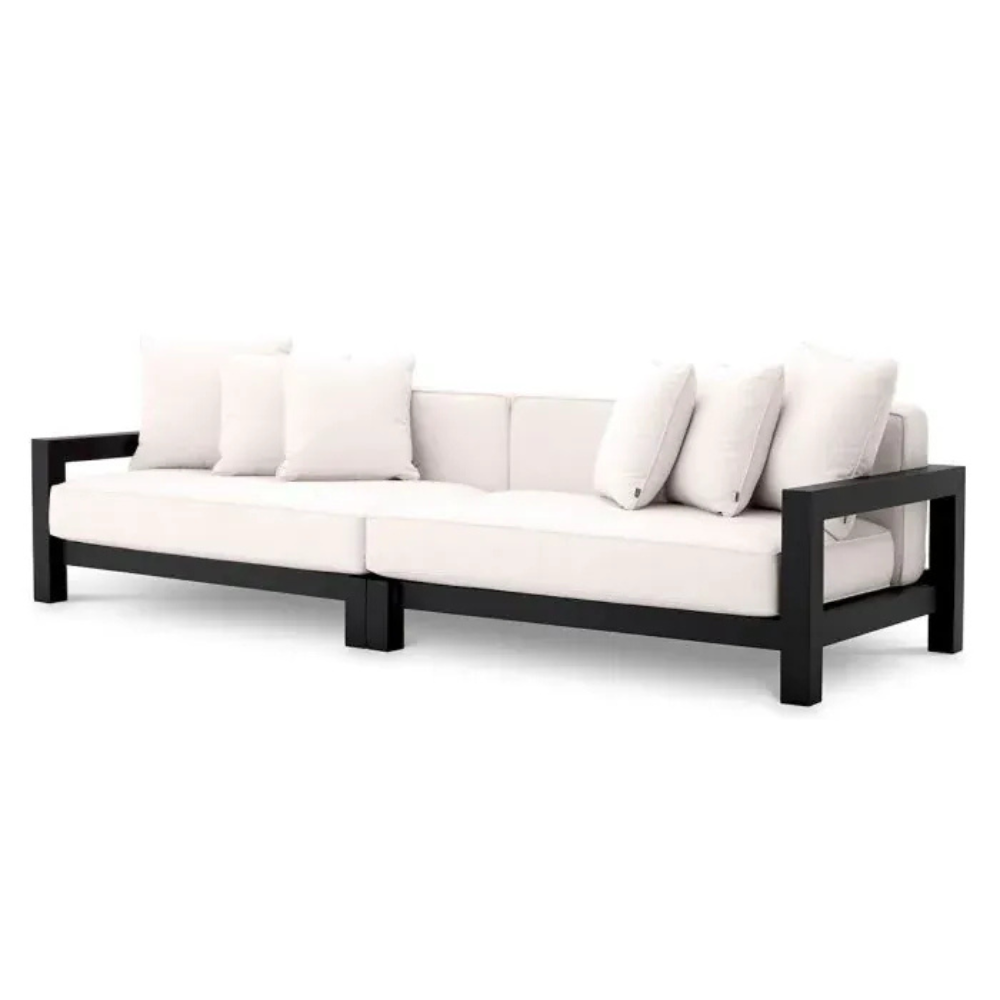 Eichholtz Outdoor Sofa Cap-Antibes Black finish | sunbrella canvas