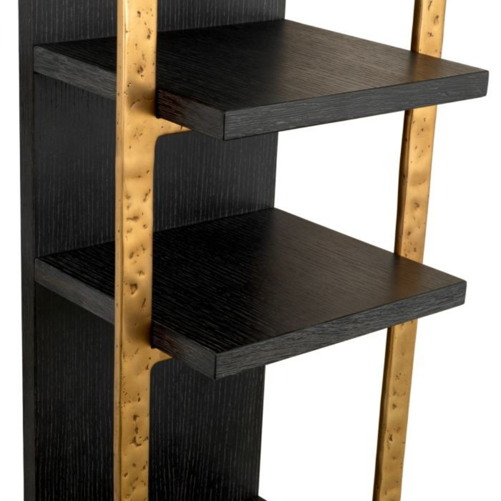 Eichholtz Wall Cabinet Belcanto Charcoal grey oak veneer | brushed brass finish