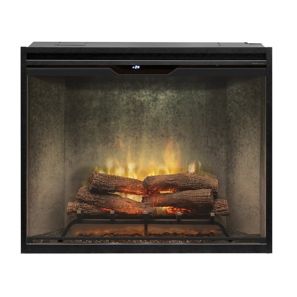 Dimplex Revillusion 36-inch Built-In Firebox with Glass Pane and Plug Kit, Weathered Concrete