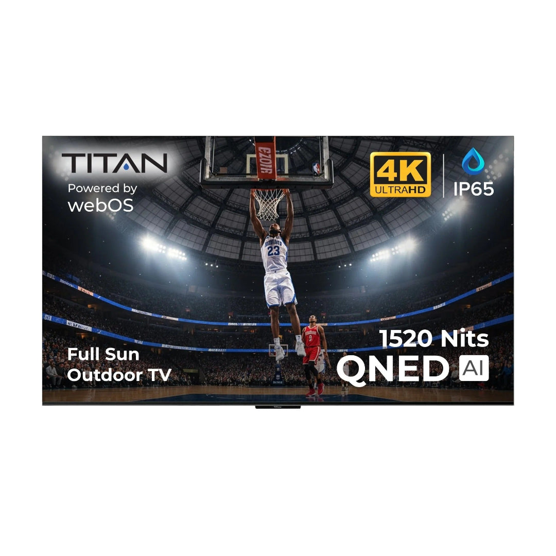 Titan L300 Mini-LED QNED Outdoor TV, Full Sun, IP65 Smart Weatherproof TV, 4K HDR, 120 Hz