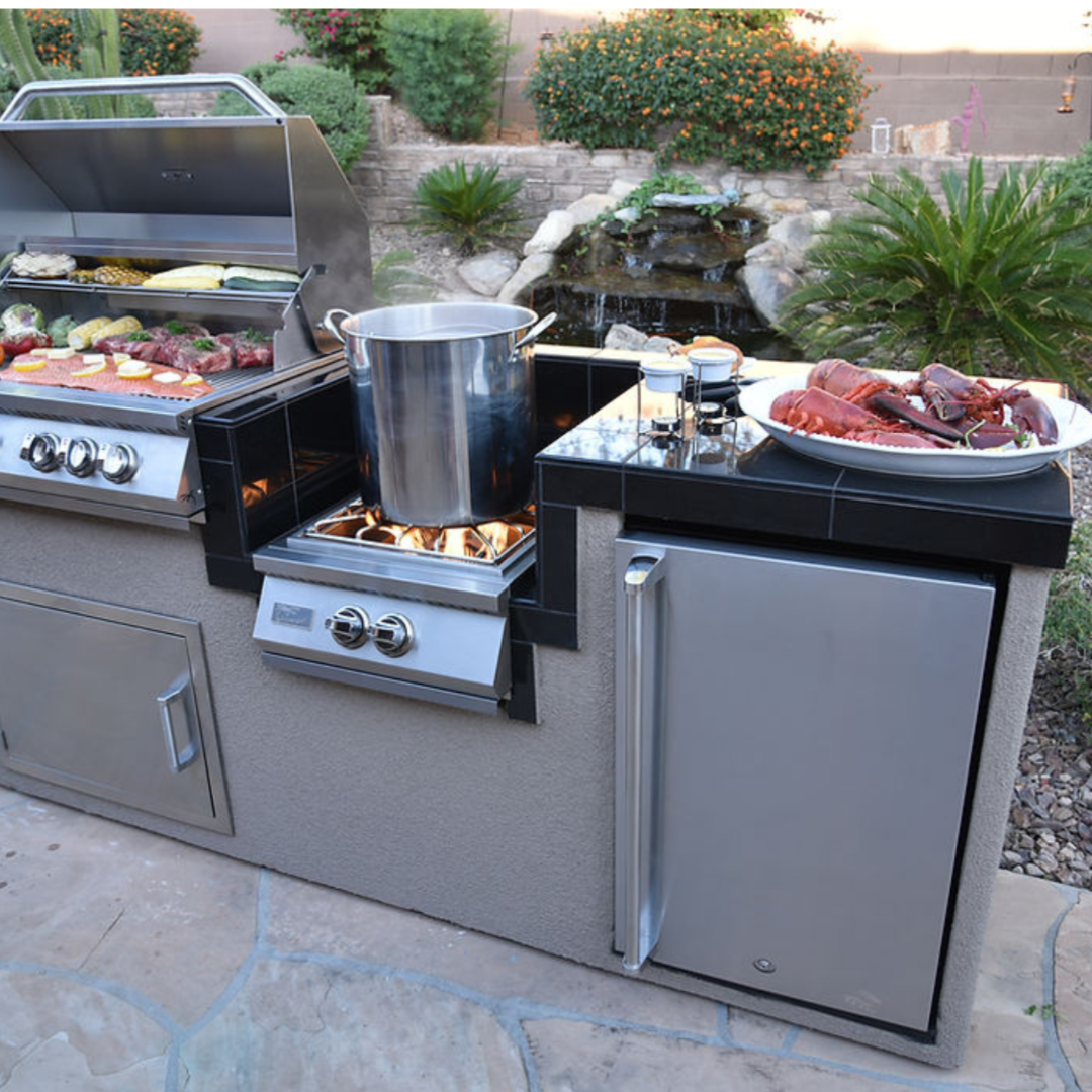 Kokomo Power Burner 4 Burner 32 inch Built-In Barbeque Grill Island Kitchen Package