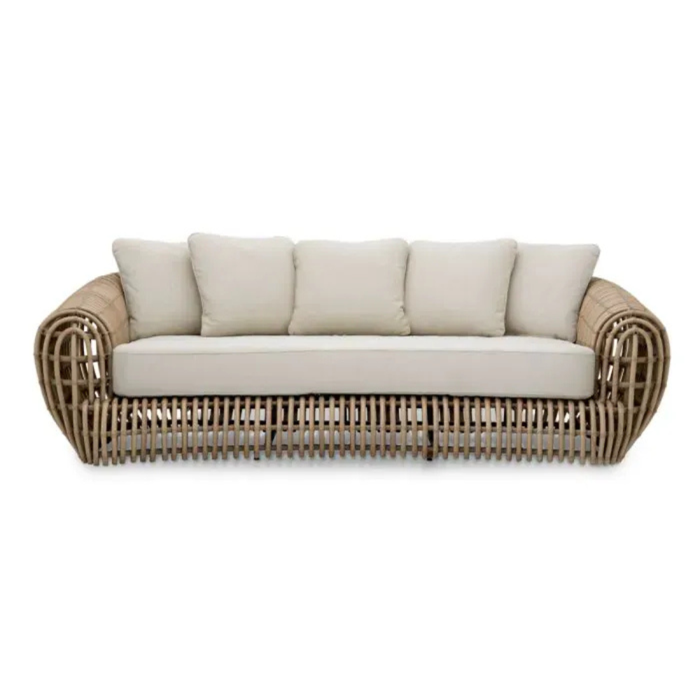 Eichholtz Outdoor Sofa Siderno Faux rattan | viola sand