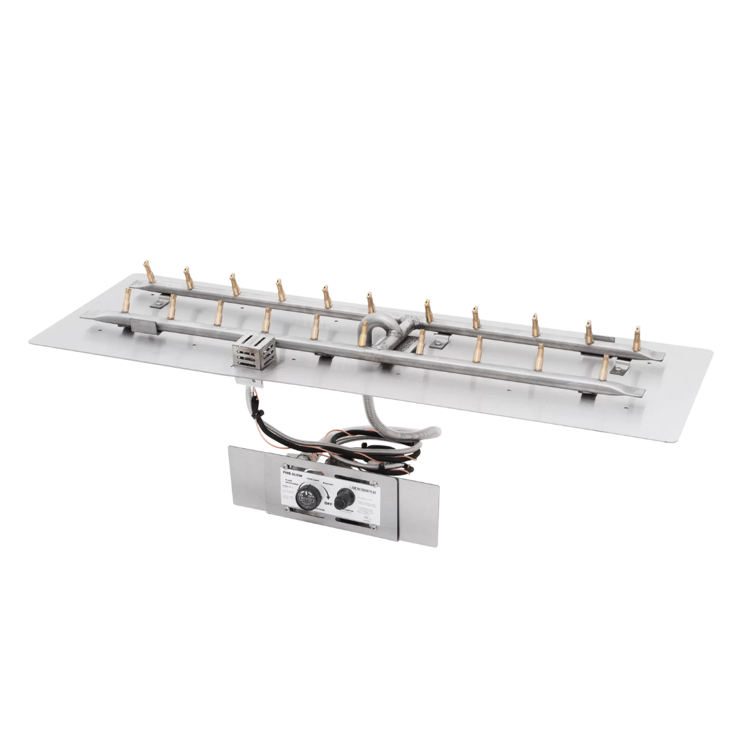 The Outdoor Plus 48" x 12" Rectangular Flat Pan & SS ‘H’ Bullet Burner