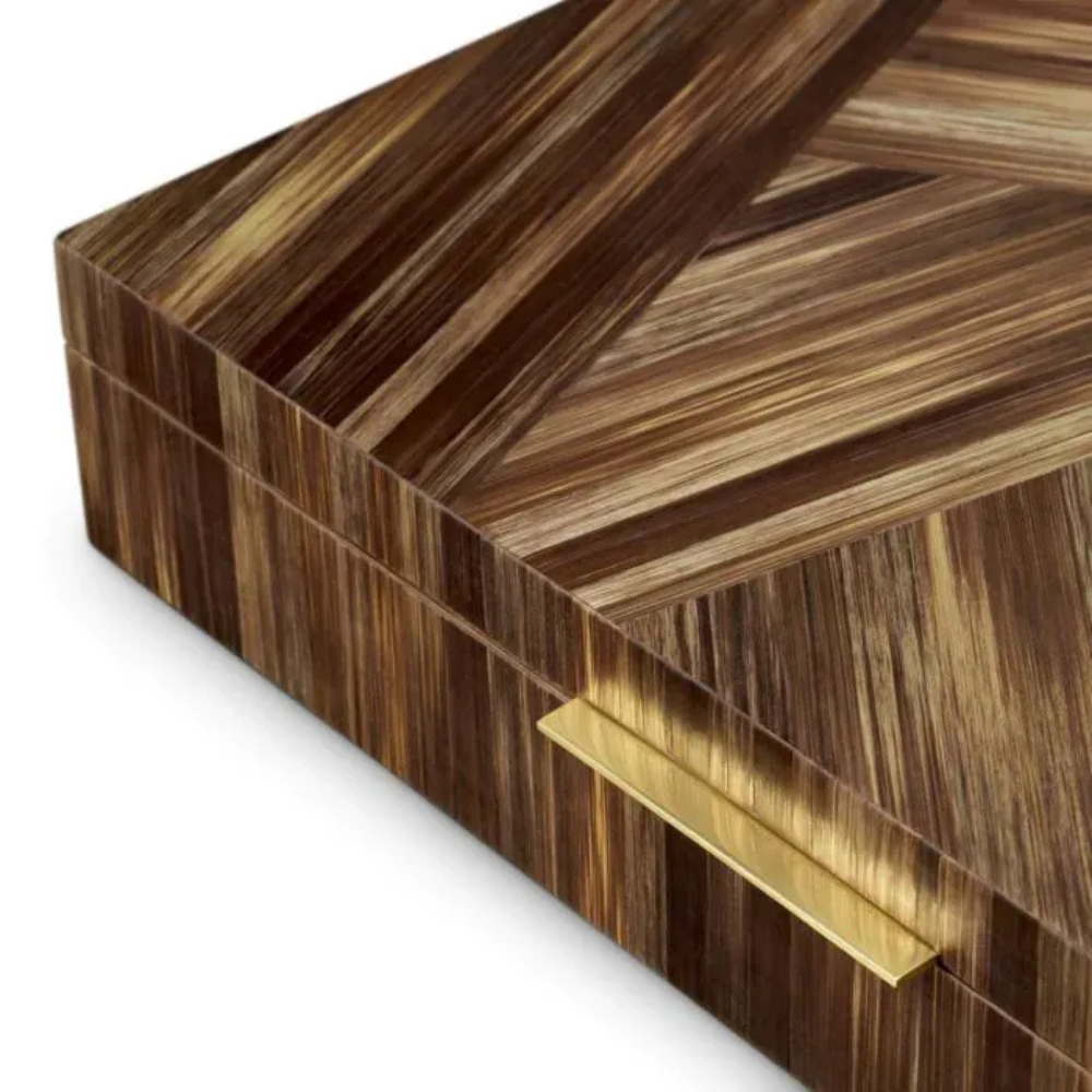 Eichholtz Box Harvard Straw marquetry brown
