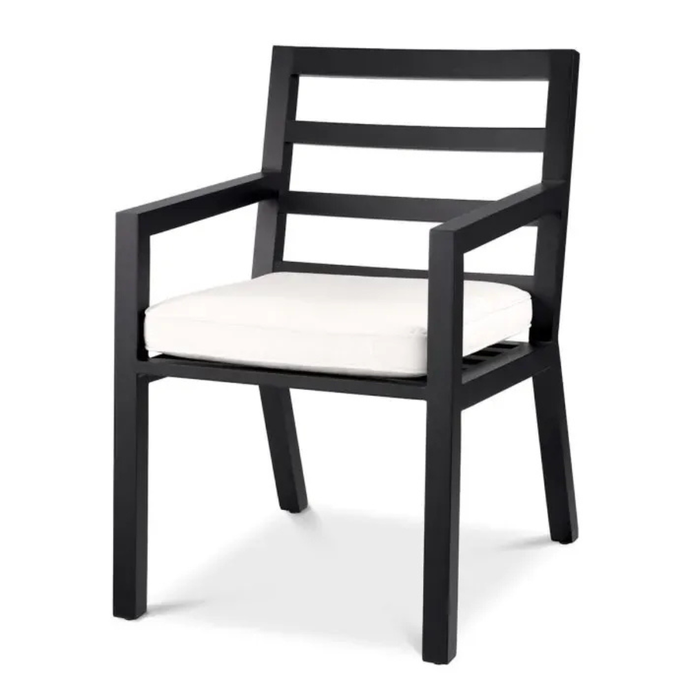 Eichholtz Outdoor Dining Chair Delta Black finish | sunbrella canvas