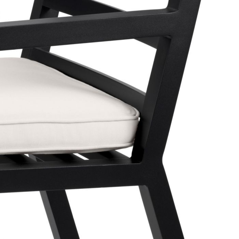 Eichholtz Outdoor Dining Chair Delta Black finish | sunbrella canvas