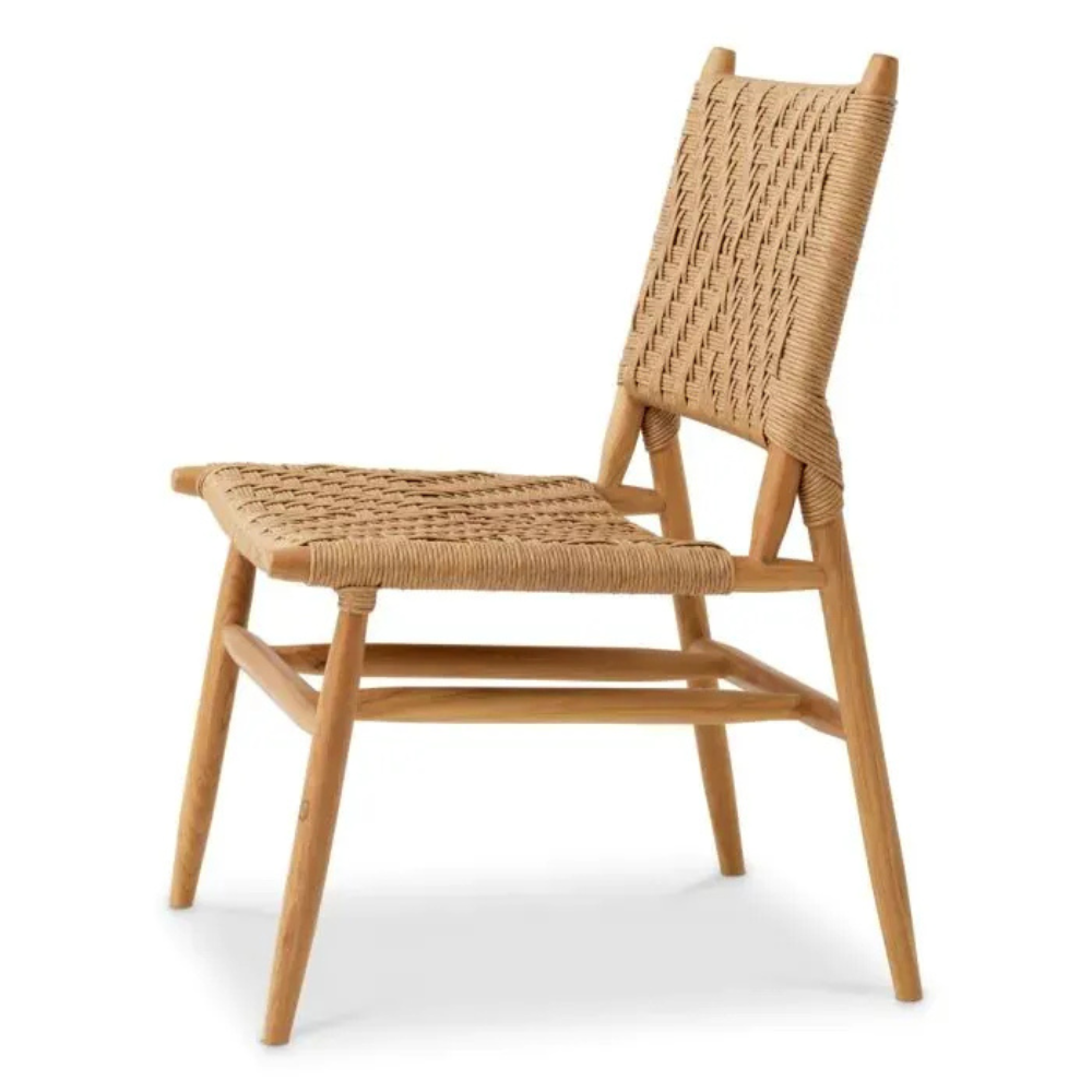 Eichholtz Outdoor Dining Chair Laroc set of 2 Natural teak | natural color weave