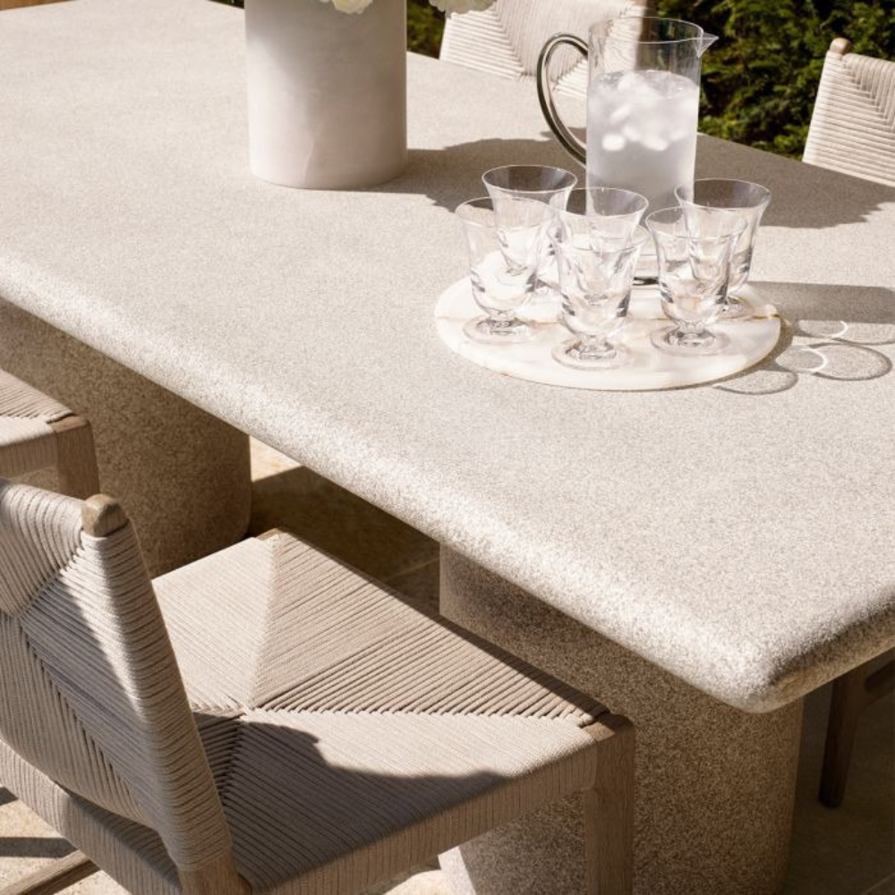 Eichholtz Outdoor Dining Table Cloverdale Grey stone texture