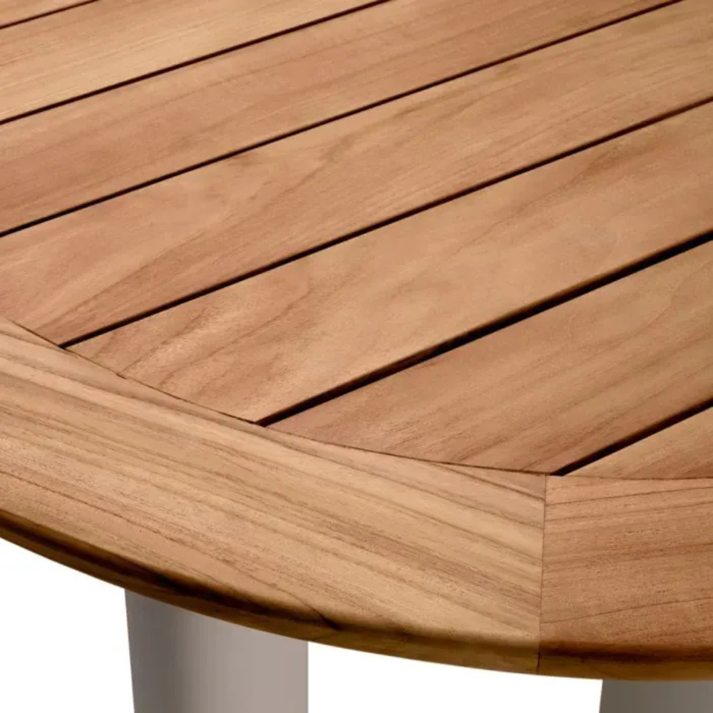 Eichholtz Outdoor Dining Table Free Form Natural teak top | sand finish legs