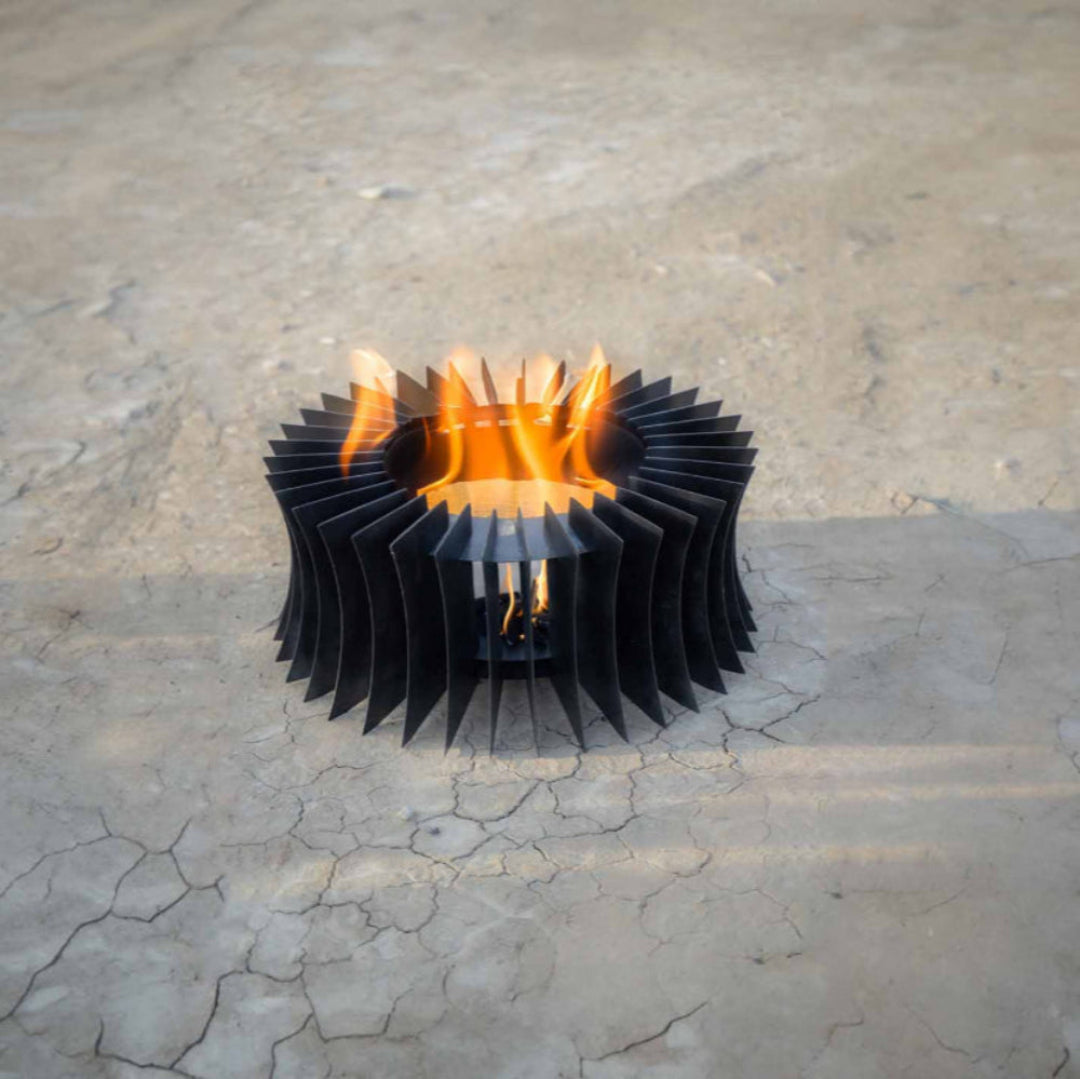 The Outdoor Plus The Rosen Fire Sculpture Corten Steel