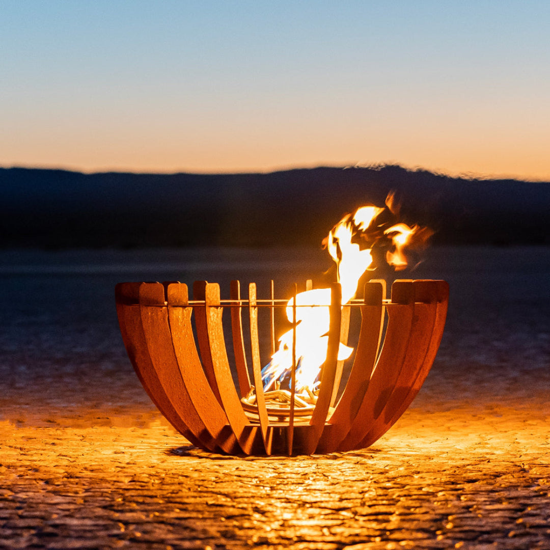 The Outdoor Plus The Astro Fire Sculpture Corten Steel