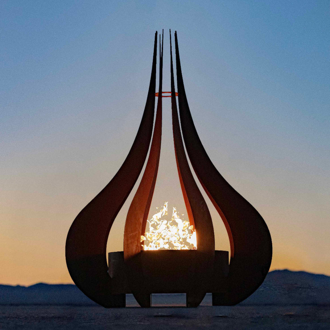 The Outdoor Plus The Comet Fire Sculpture Corten Steel