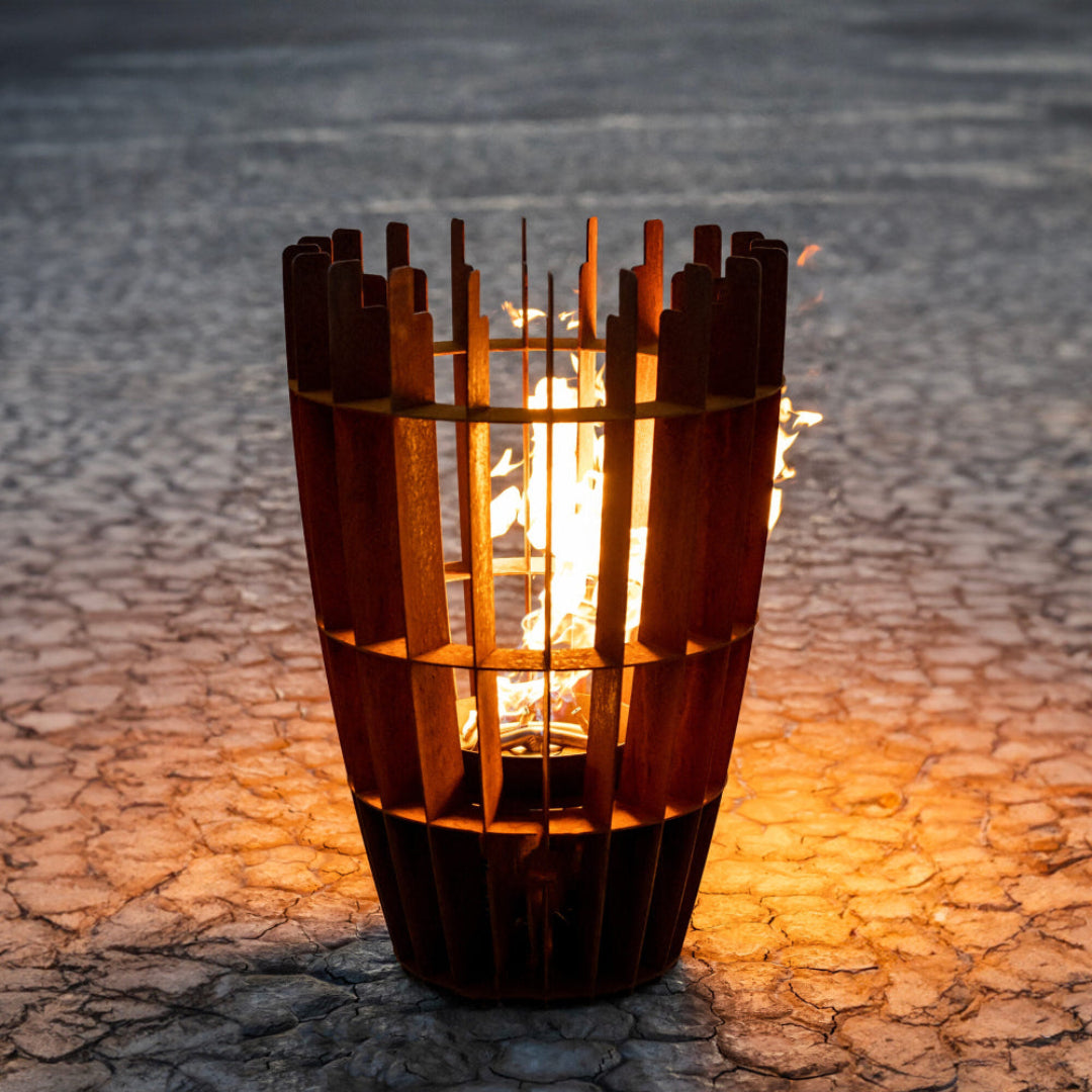 The Outdoor Plus The Horizon Fire Sculpture Corten Steel