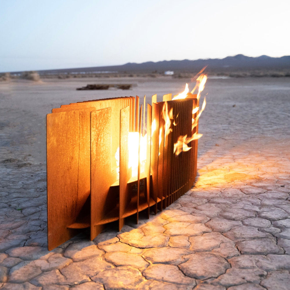 The Outdoor Plus The Mobius Fire Sculpture Corten Steel