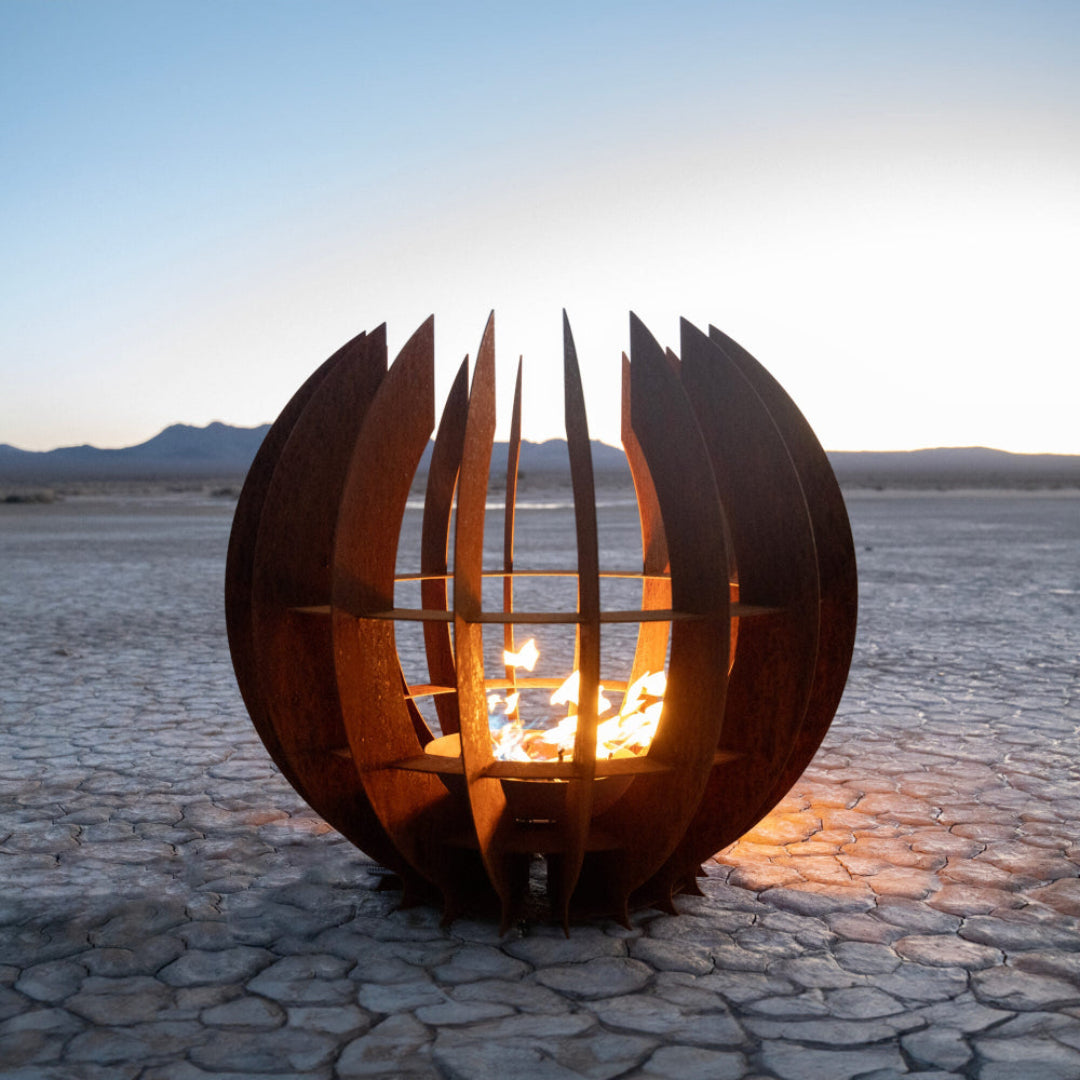 The Outdoor Plus The Nova Fire Sculpture Corten Steel
