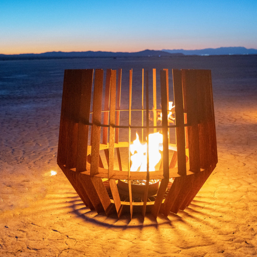 The Outdoor Plus The Sol Fire Sculpture Corten Steel