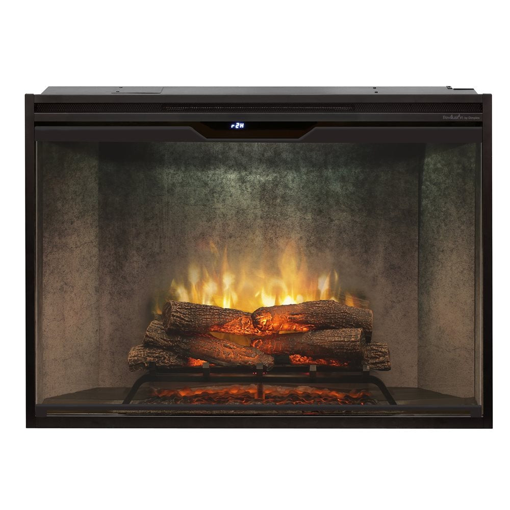 Dimplex Revillusion 42-inch Built-In Firebox with Glass Pane and Plug Kit, Weathered Concrete
