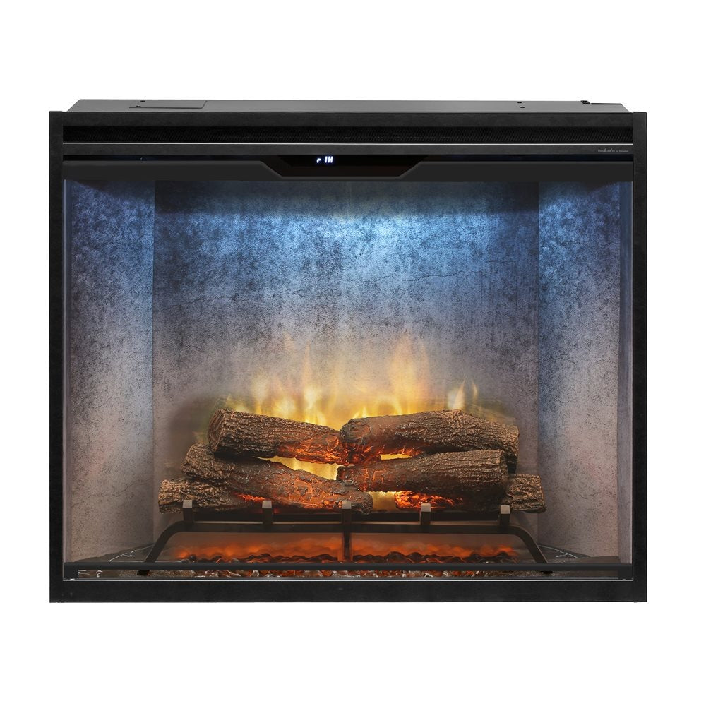 Dimplex Revillusion 36-inch Built-In Firebox with Glass Pane and Plug Kit, Weathered Concrete