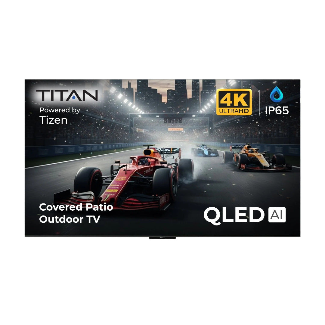 Titan S100 QLED Outdoor TV, Covered Patio, IP65 Smart Weatherproof TV, 4K HDR, 60 Hz