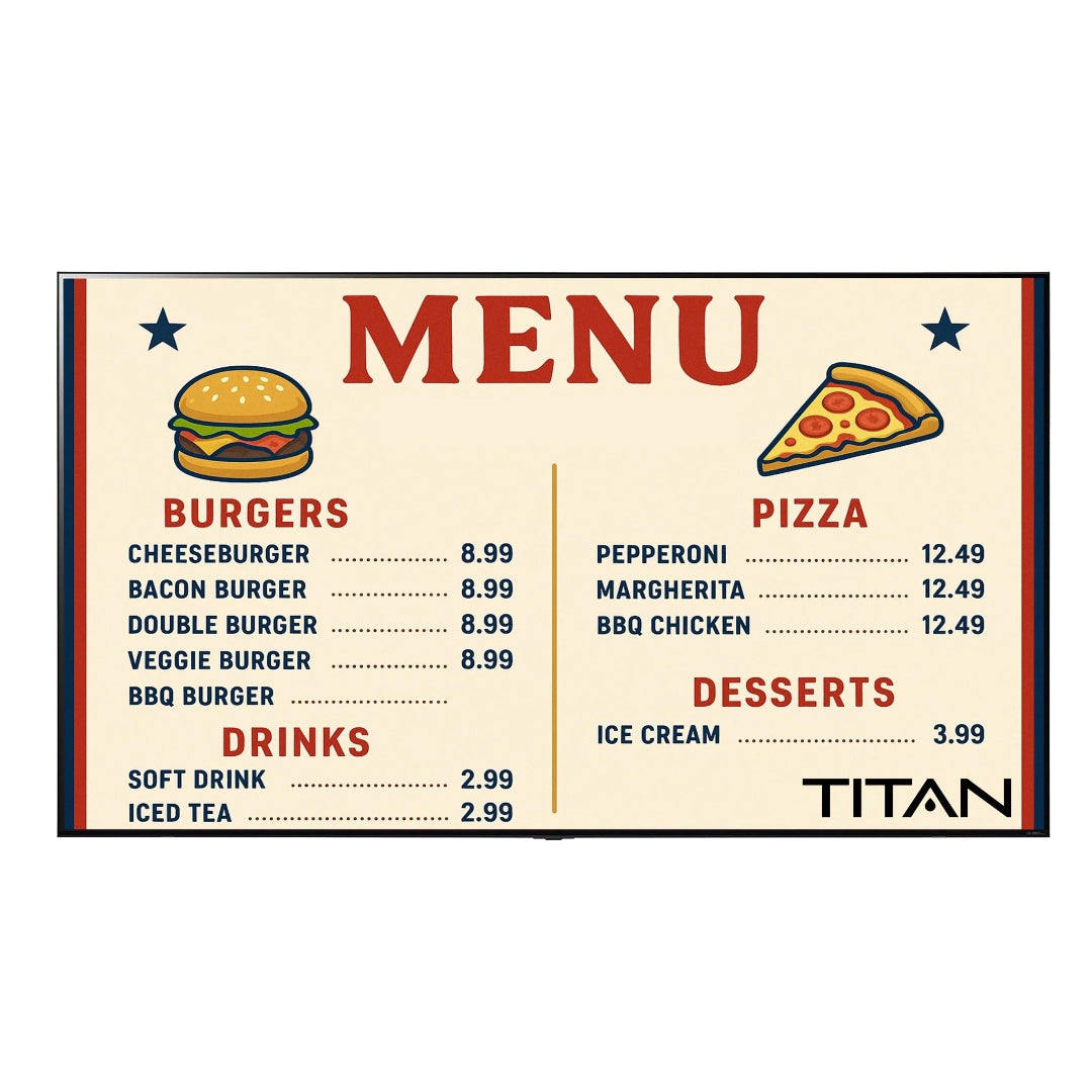 Titan Commercial Weatherproof Outdoor TV Full Sun QNED 4K Smart TV powered by LG WebOS